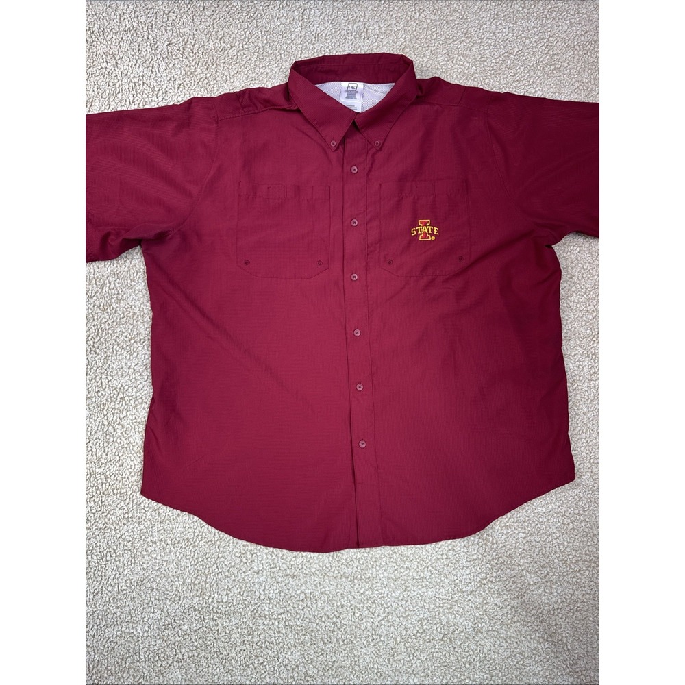 ISU Iowa State Cyclones Pro Edge Shirt Mens 2XL Red S/S Button Down NCAA Vented
